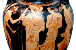 Odysseus, Athena, Nausicaa
